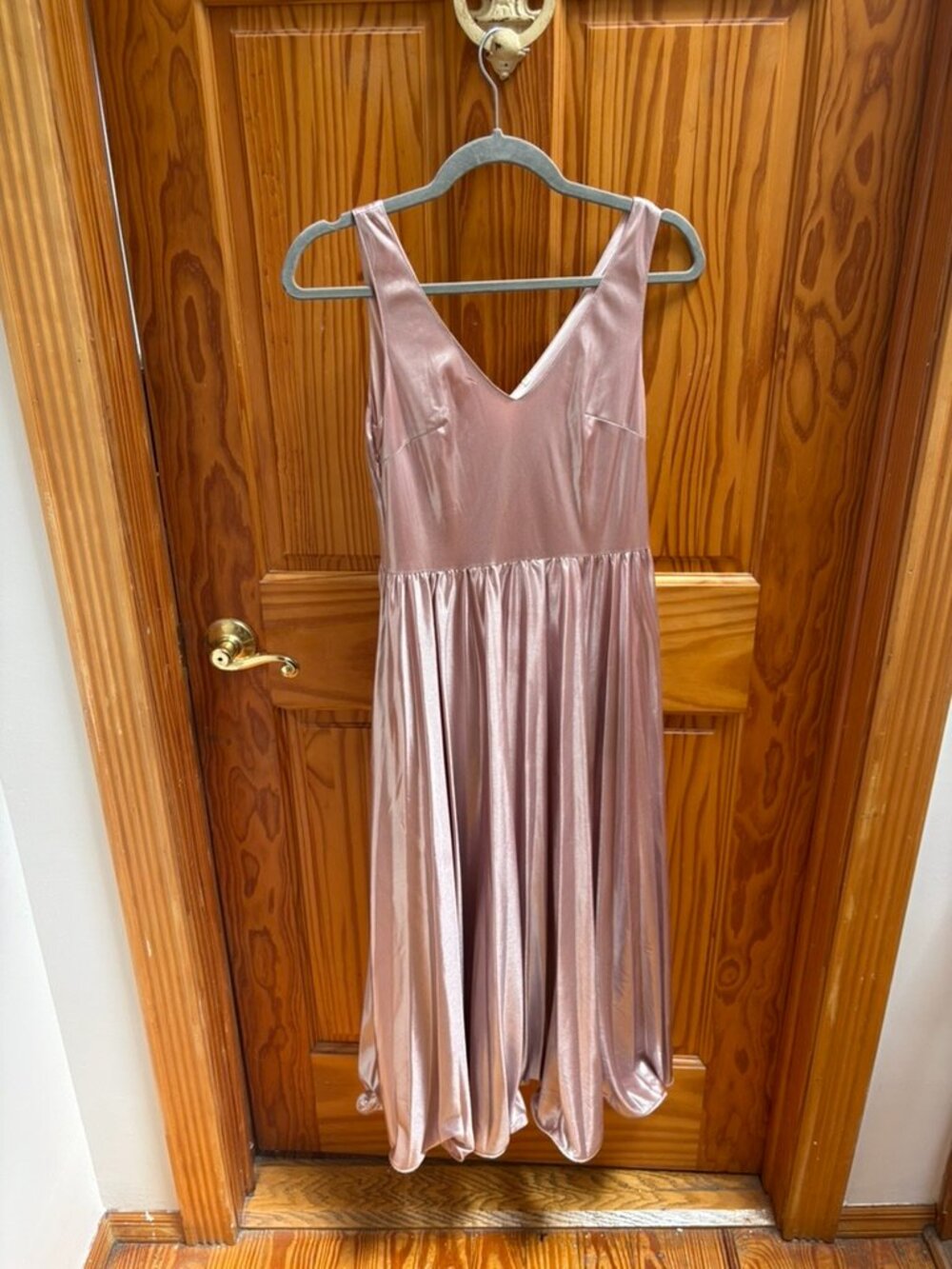 Fun Metallic Pink Fit & Flare Dress